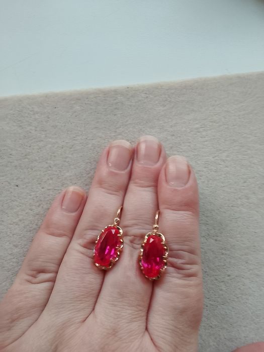 Серьги 583*СССР рубин