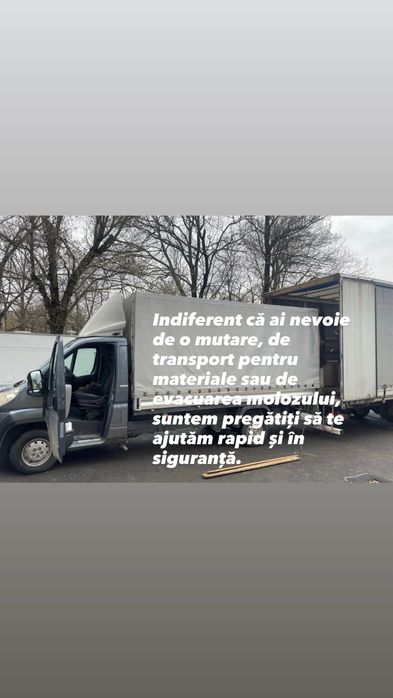 Transport Marfă • Mutări • Manipulare • Evacuare Moloz – 24/7  la pret mic