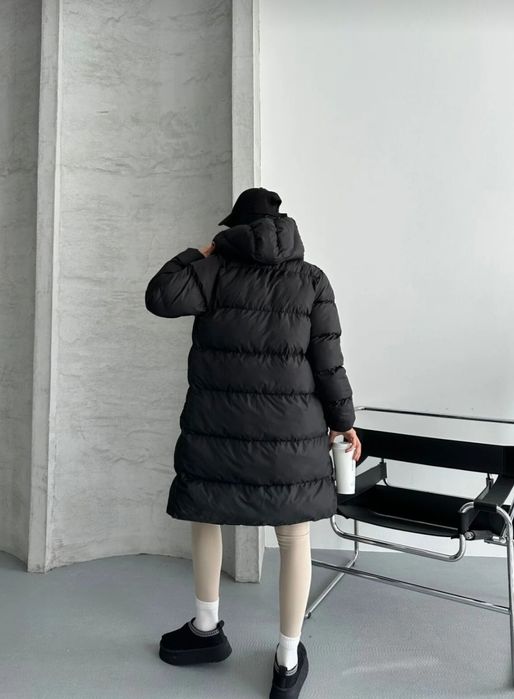 Дебело дълго яке с качулка