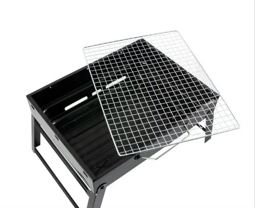 Gratar inox portabil si pliabil Camping 35 x 27 cm NOU