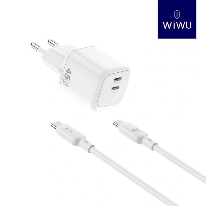 WiWU Wi-G025 Cube 45W GaN Adapter 2C For Macbook iPad iWatch iPhone 17