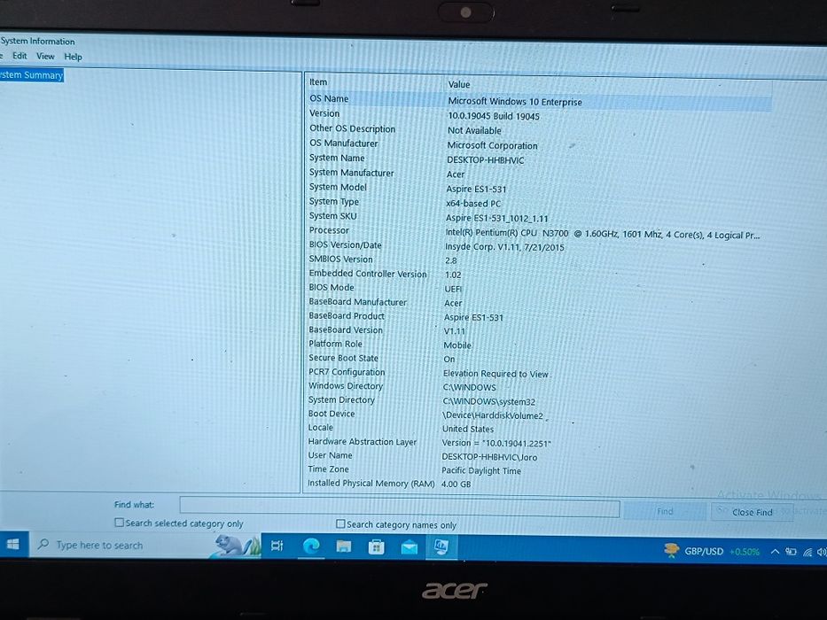 Лаптоп Acer Aspire ES 15