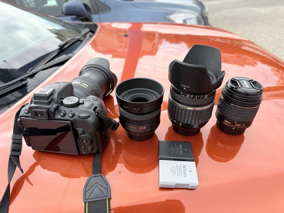 Aparat foto DSLR Nikon D5300, 24,2MP Black + 4 Obiective:  AF-P 18-55mm VR, AF-nikor 16-85mm 1,3.5 5 6 GED DX, obiectiv AF-