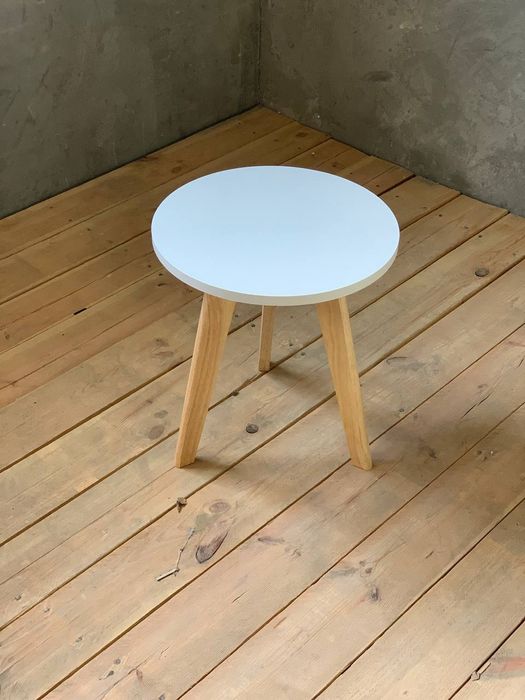 Журнальный столик белый круглый 45×40