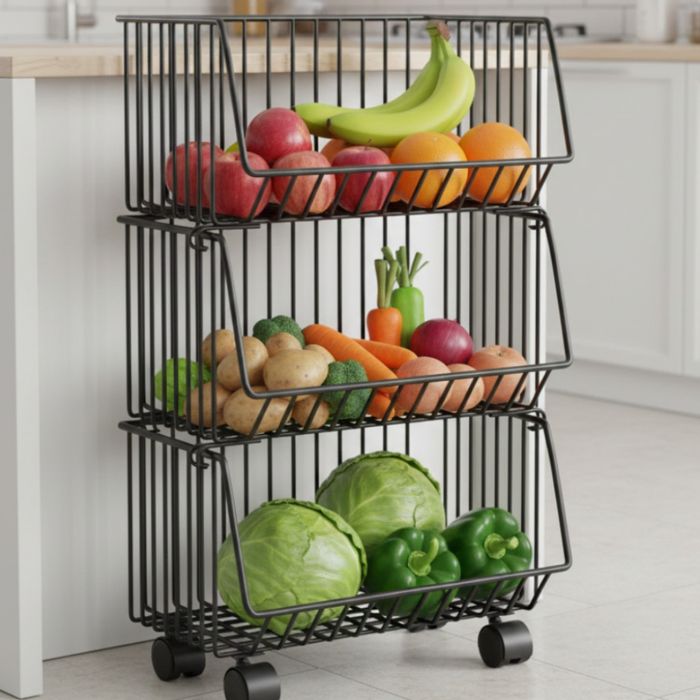 Практичен стелаж на колелца 3 нива