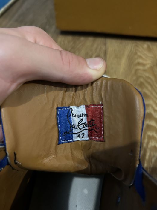 Adidasi louboutin albastri