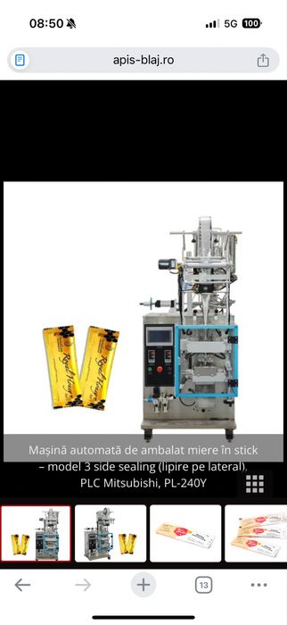 Masina automata de ambalat miere / alte lichide la plic