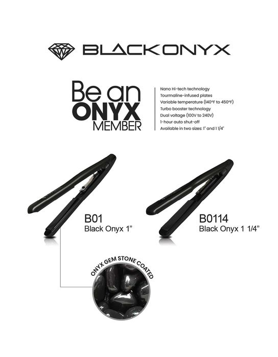 H2Pro Beautylife Blackonyx Turbo 4 - 1 1/4" ( BO114) права преса /покритие С Оникс преси/ Нова