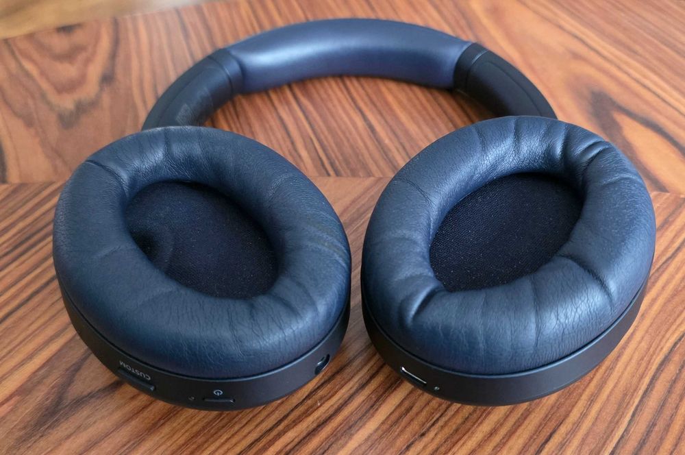 Слушалки Sony WH1000XM4L, Wireless, Noise cancelling, Микрофон, Син