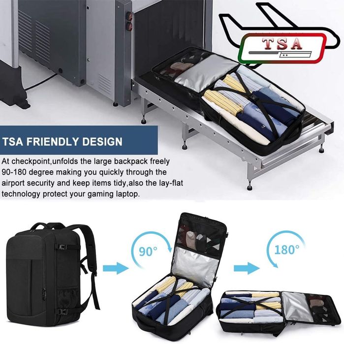 Rucsac avion 55x40x20 44L laptop 18 inch negru