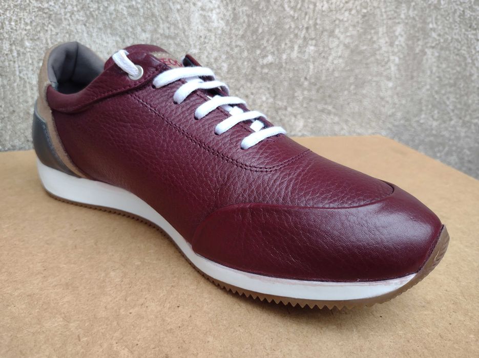 Кожени обувки TEODOR - нови, цвят бордо, 44 номер