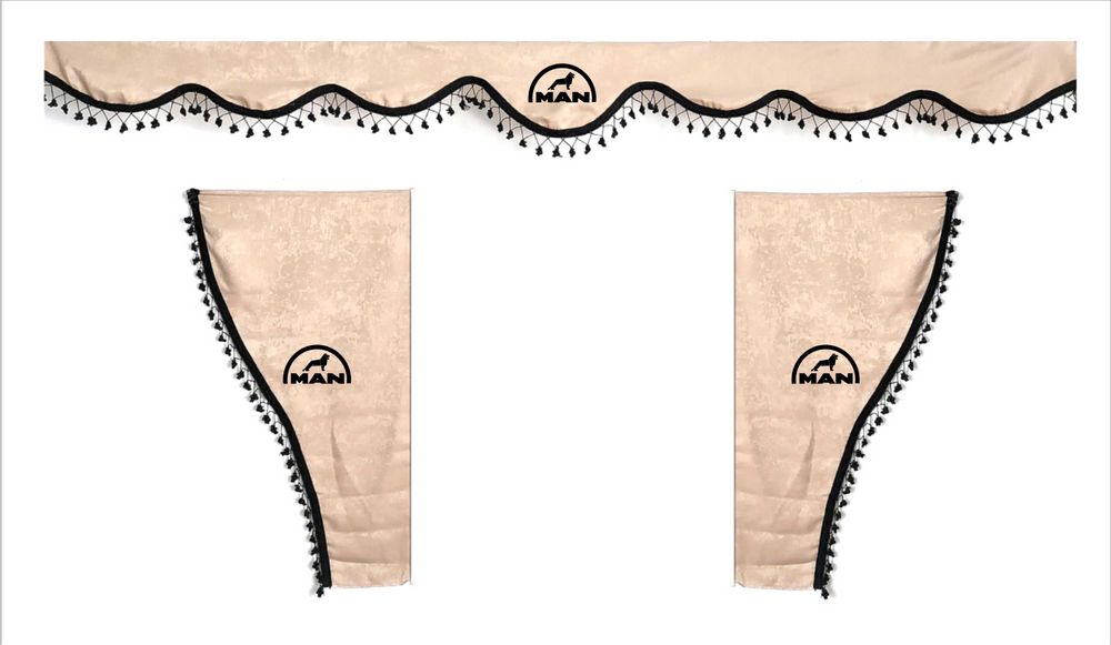 Комплект бежови пердета за камиони(две странични и едно челно)