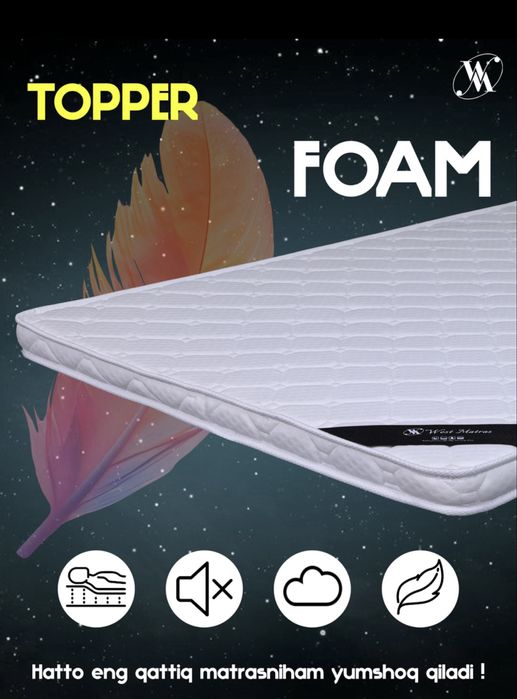 Топпер 1,8х2 м для матраса или дивана