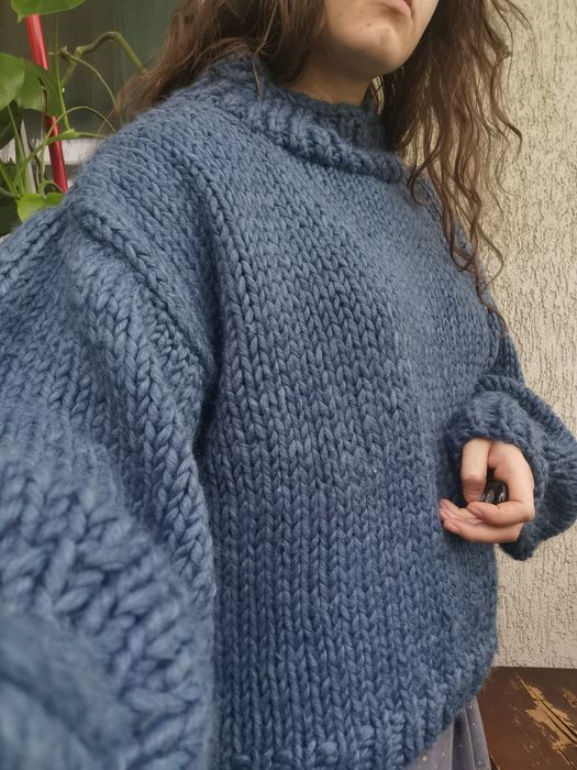 pulover tricotat manual oversize chunky