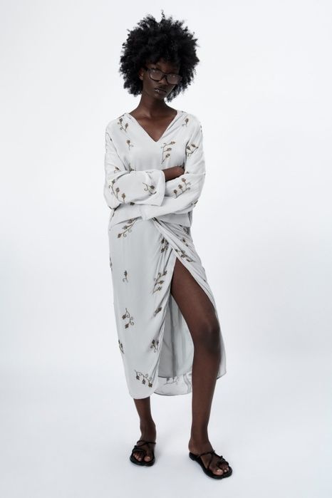 Costum fusta /bluza brodat cu margele Zara limited edition