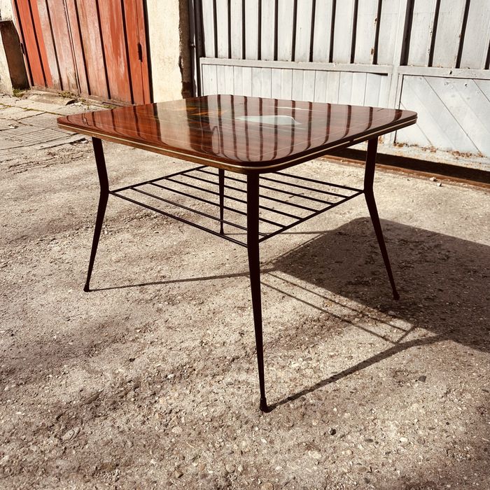 Винтидж холна маса 60-те години – ръчно рисуван плот – Mid Century