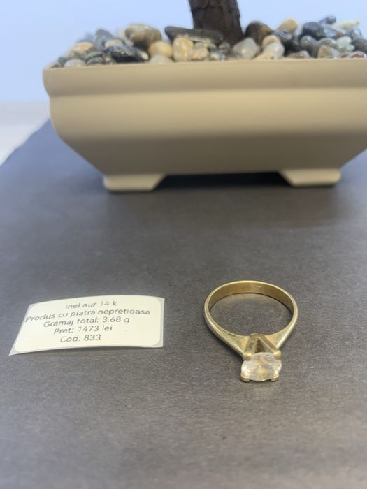 Inel aur 14 k certificat anpc