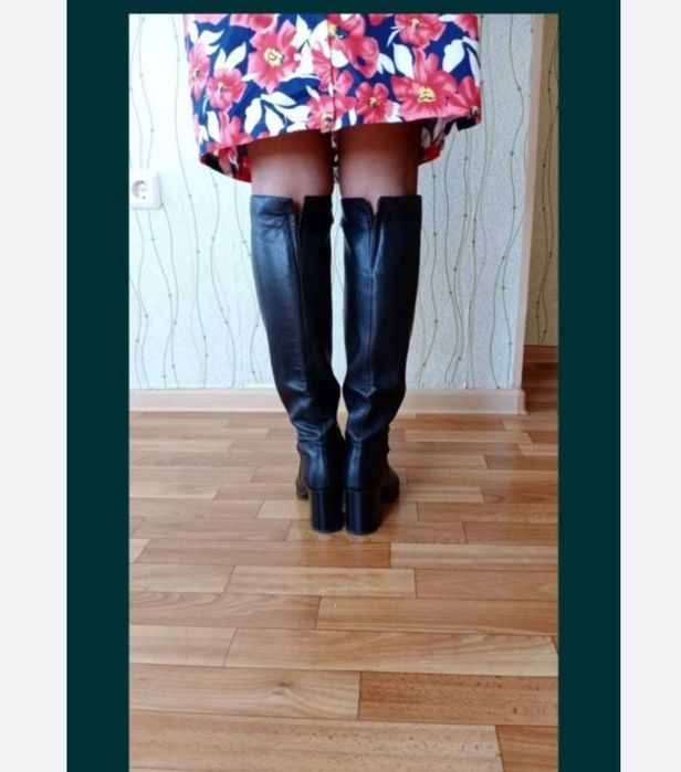 Кожаные сапоги осенние