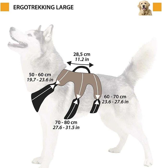 Ham pentru câini Ergotrekking - negru, marimea L