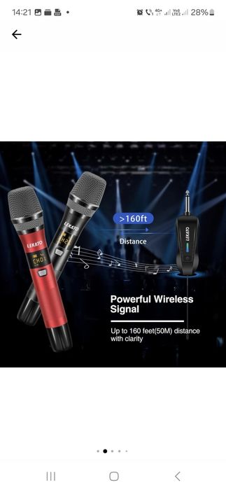 Set 2 microfoane Lekato fara fir, Microfon Microfoane duble fara fir K