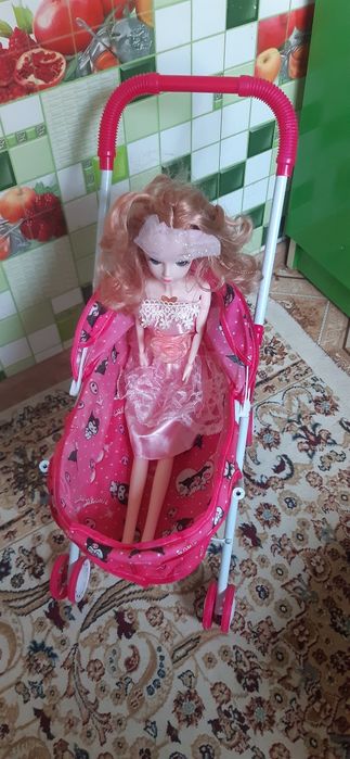 Игрушечные коляска розового цвета для девочек