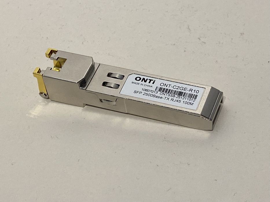 SFP de 2.5 gbps, ONTI, merge cu Mikrotik