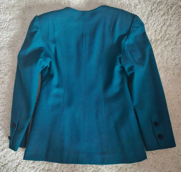 Tinuta de primăvară/toamnă de stofa, culoare turcoaz