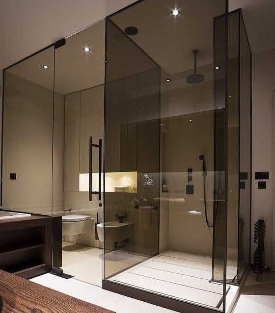 Стеклянные перегородки. Душевые кабины. Раздвижные двери. Лофт