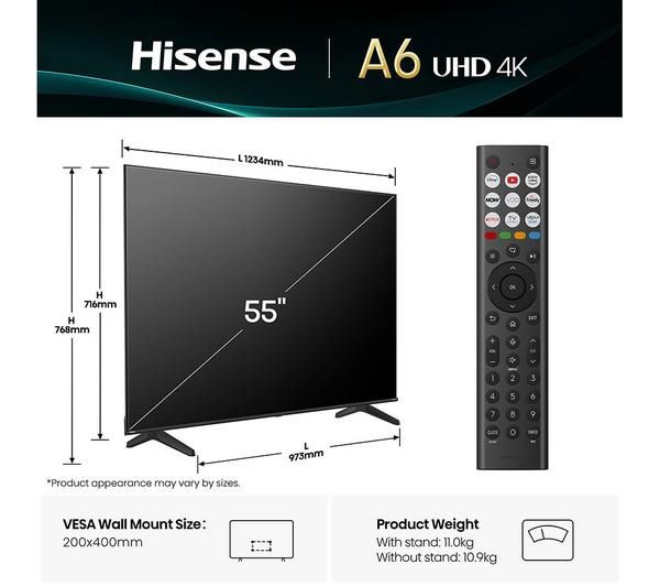 Телевизор Hisense 55A6Q UHD Smart 4K  Доставка бесплатно