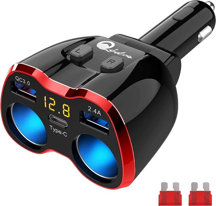 Зарядно устройство с индикатор за запалка на автомобил, USB