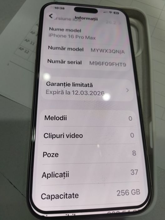 Vand iphone 16 pro max 256 gb ca nou