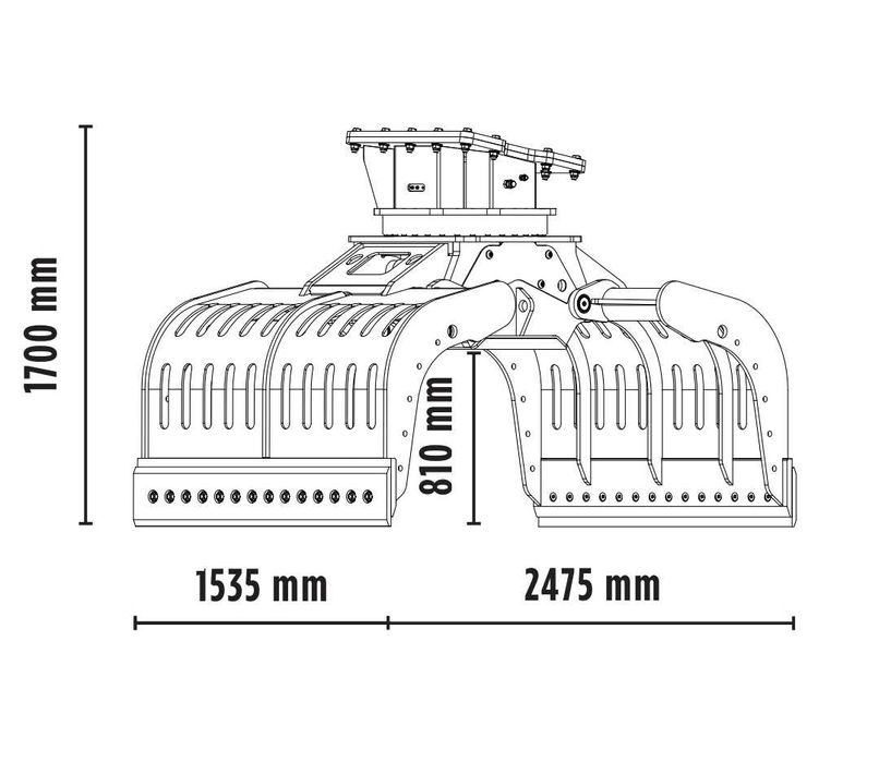 Graifere rotative pentru excavatoare 20-30 ton MB-G1500