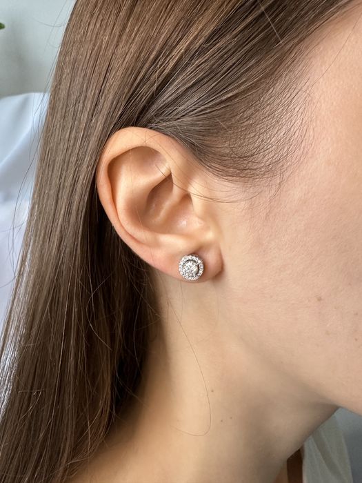 Cercei argint cu Moissanite de 0.5 carate