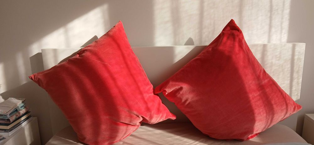 Fețe de pernă de catifea de bumbac, roșu, Sanela de la ikea, 65x65 cm