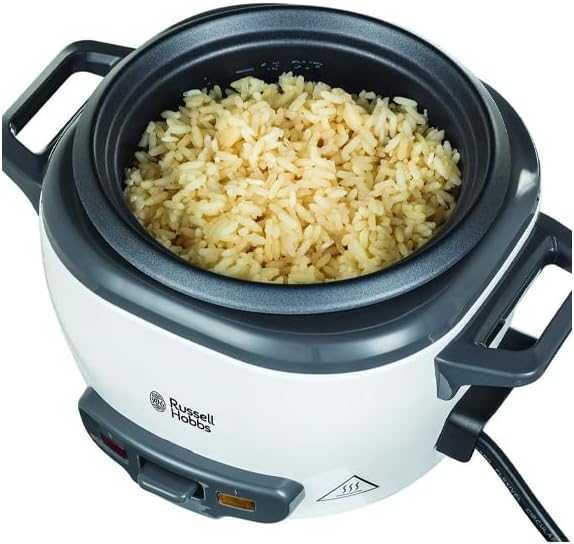 Мини оризоварка Russell Hobbs 27020-56 с обем 0,4 литра, поддържа топло, подвижна незалепваща купа | Градинска тенджера с незалепващо покритие