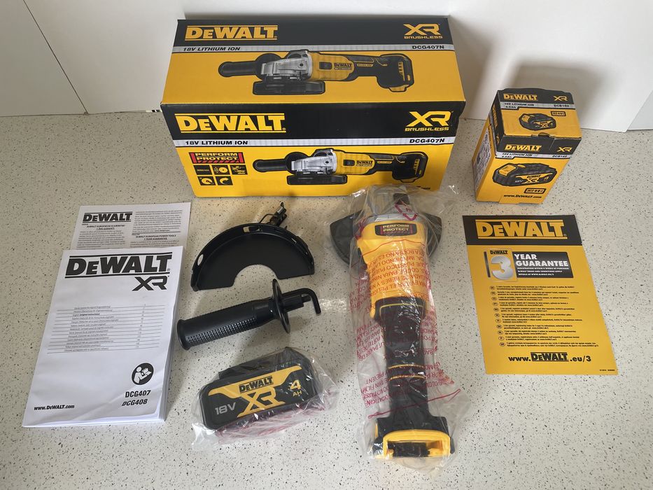 DeWALT DCG 407 XR. Flex Pe Baterie. Combo Cu Baterie de 4Ah XR, Original Nou.