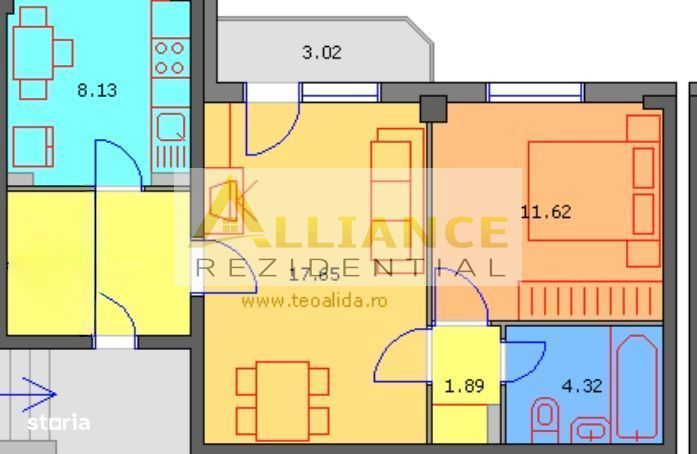 Apartament 2 camere semidecomandat