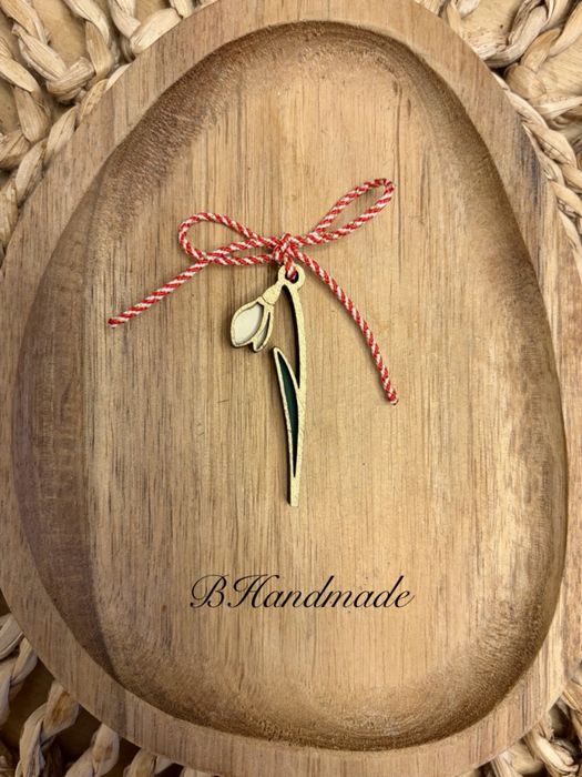 Дървени ръчно изработени мартеници