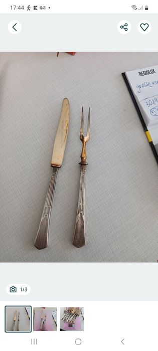 Vitange 12 cuțite+12 furculite carne argintate