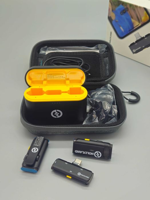 Безжичен микрофон Hollyland (USB-C) 2 бр. мик + приемник +заряден кейс