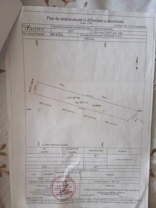 Teren intravilan, 2799 mp, în Alba Iulia, Str.Constantin Daicoviciu.