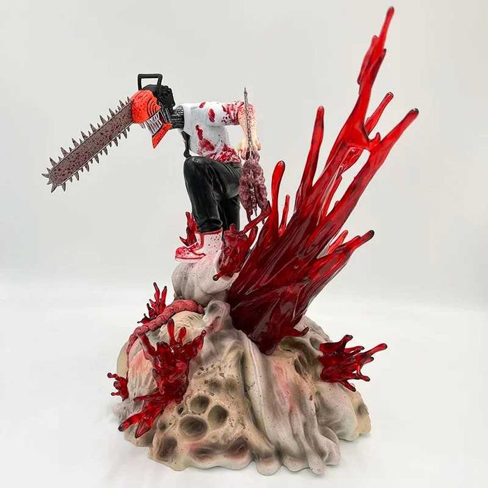 Figurină Anime Chainsaw Man – Denji & Pochita, 27 cm