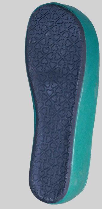 Papuci verzi piele naturala lacuita, talpa groasa, 39