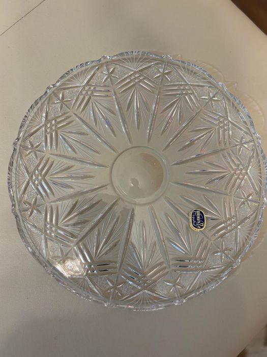 Tava rotunda cristal Bohemia - noua