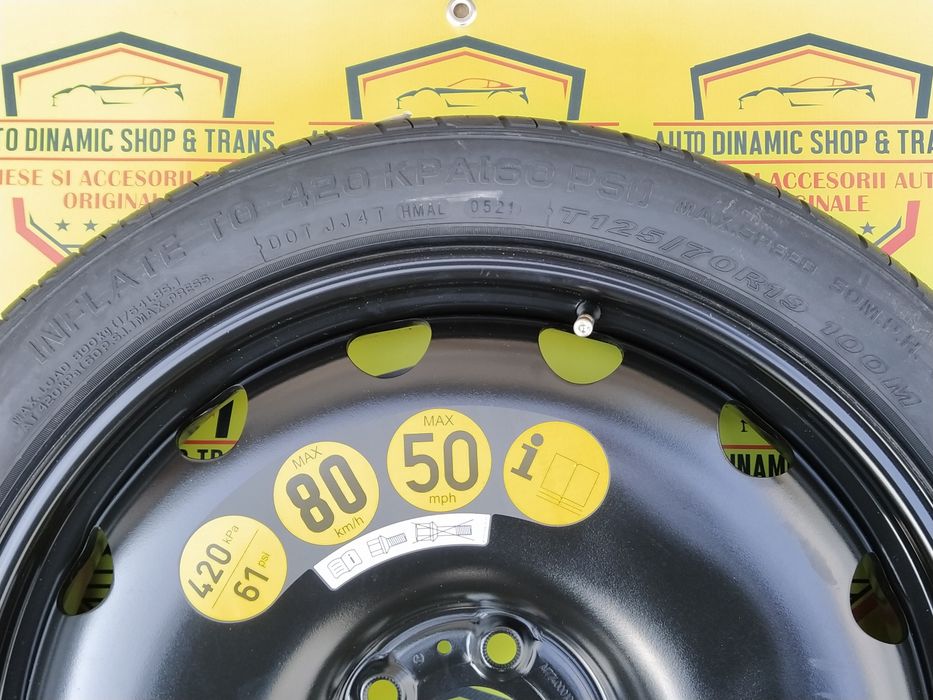 Roata rezerva Slim originala Mercedes GLA, CLA 125/70/19 Dot 2021