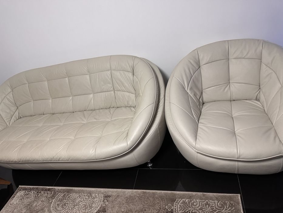 Canapea piele +fotoliu rotativ chicago