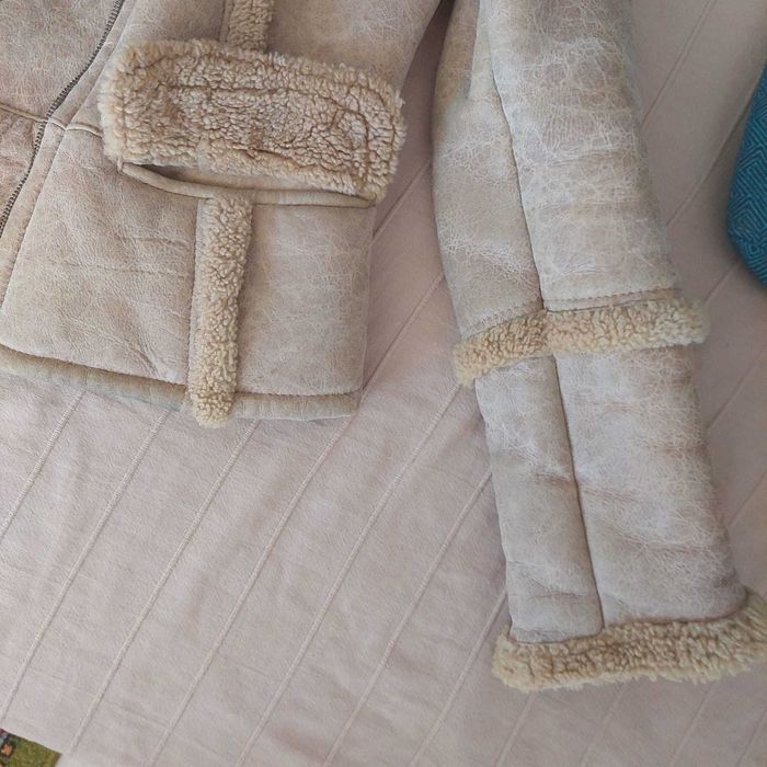 Cojoc scurt/Geaca dama -100% piele si blana naturala -marimea S/M