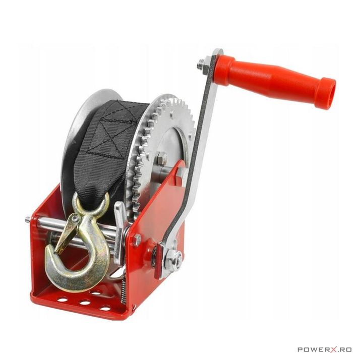 Troliu manual, vinci, 850 Kg, lungime curea 10m, grosime cablu 5 mm,