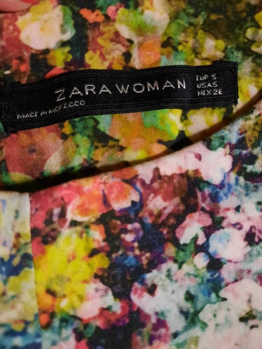Rochie Zara Woman bumbac, multicolora,  mas.S
