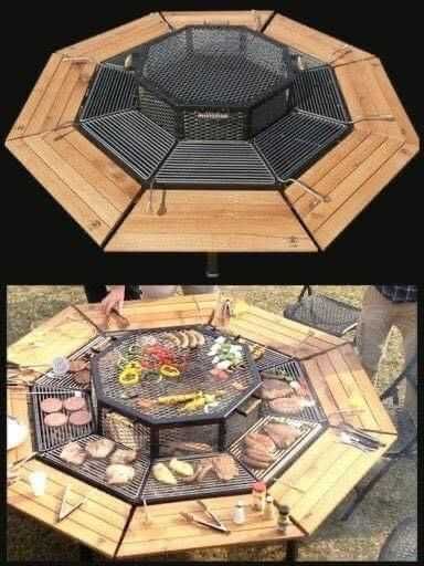 Дачный стол - мангал для эксклюзивной пищи.Mamlakat stoli - barbekyu.